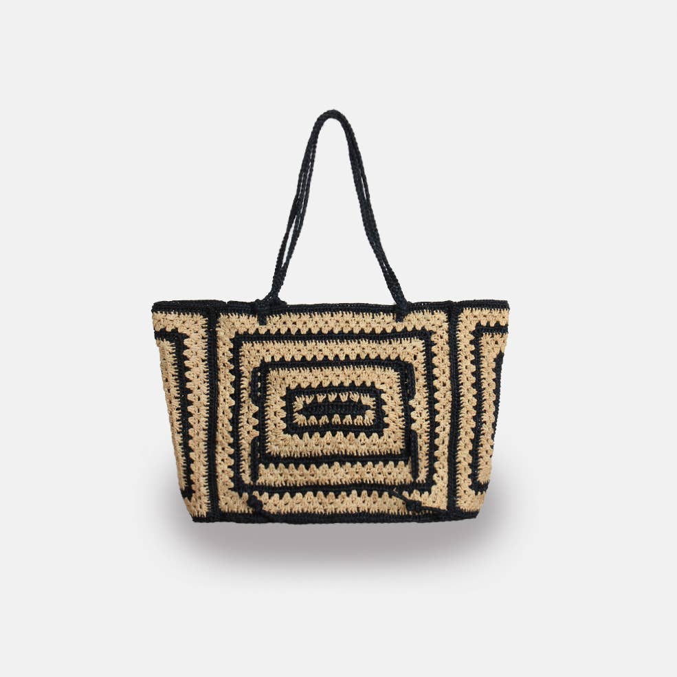 Coco SS23 - Sac fourre-tout en raphia bicolore - Sans-Arcidet