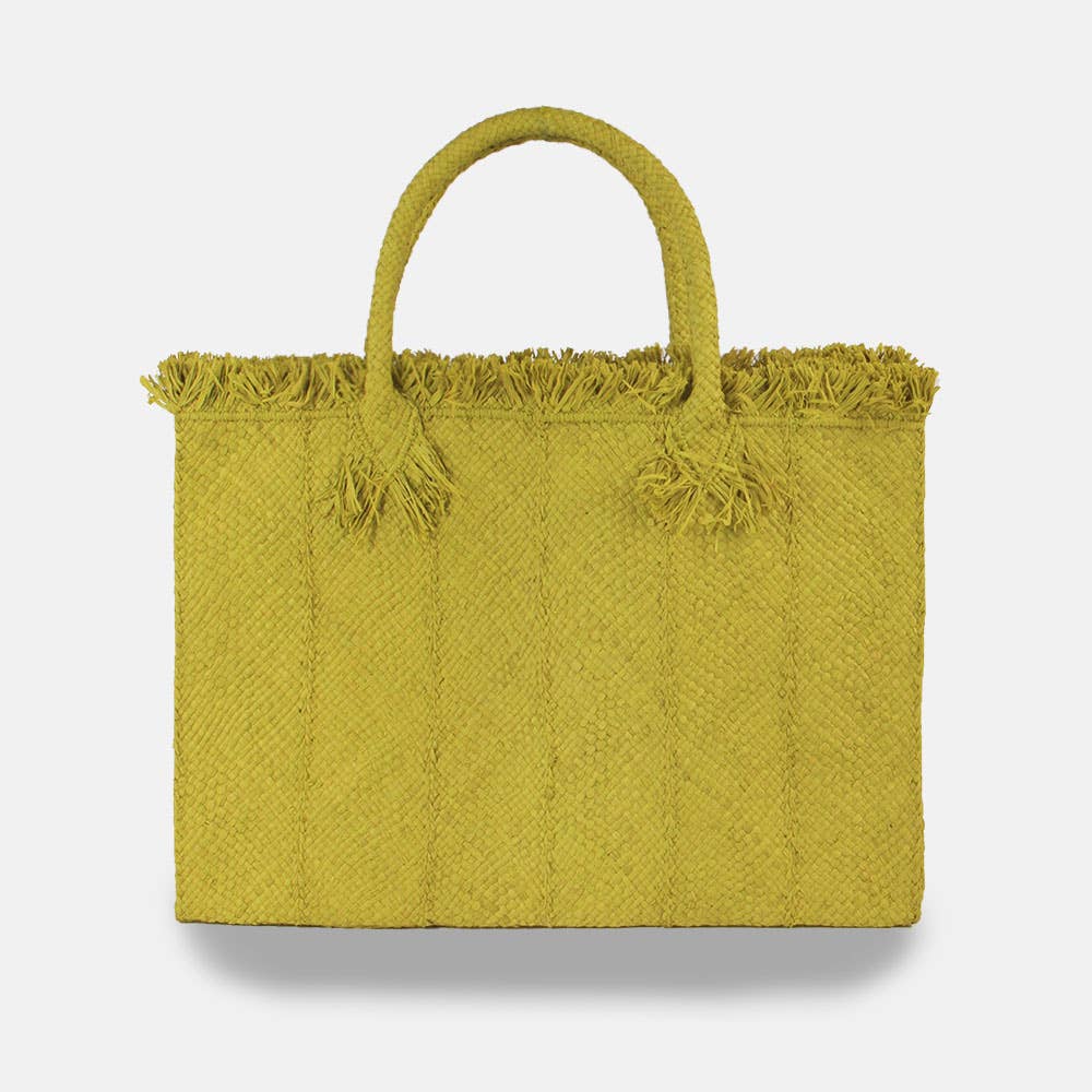 Georges SS22 - Sac rectangulaire uni en raphia - Sans-Arcidet