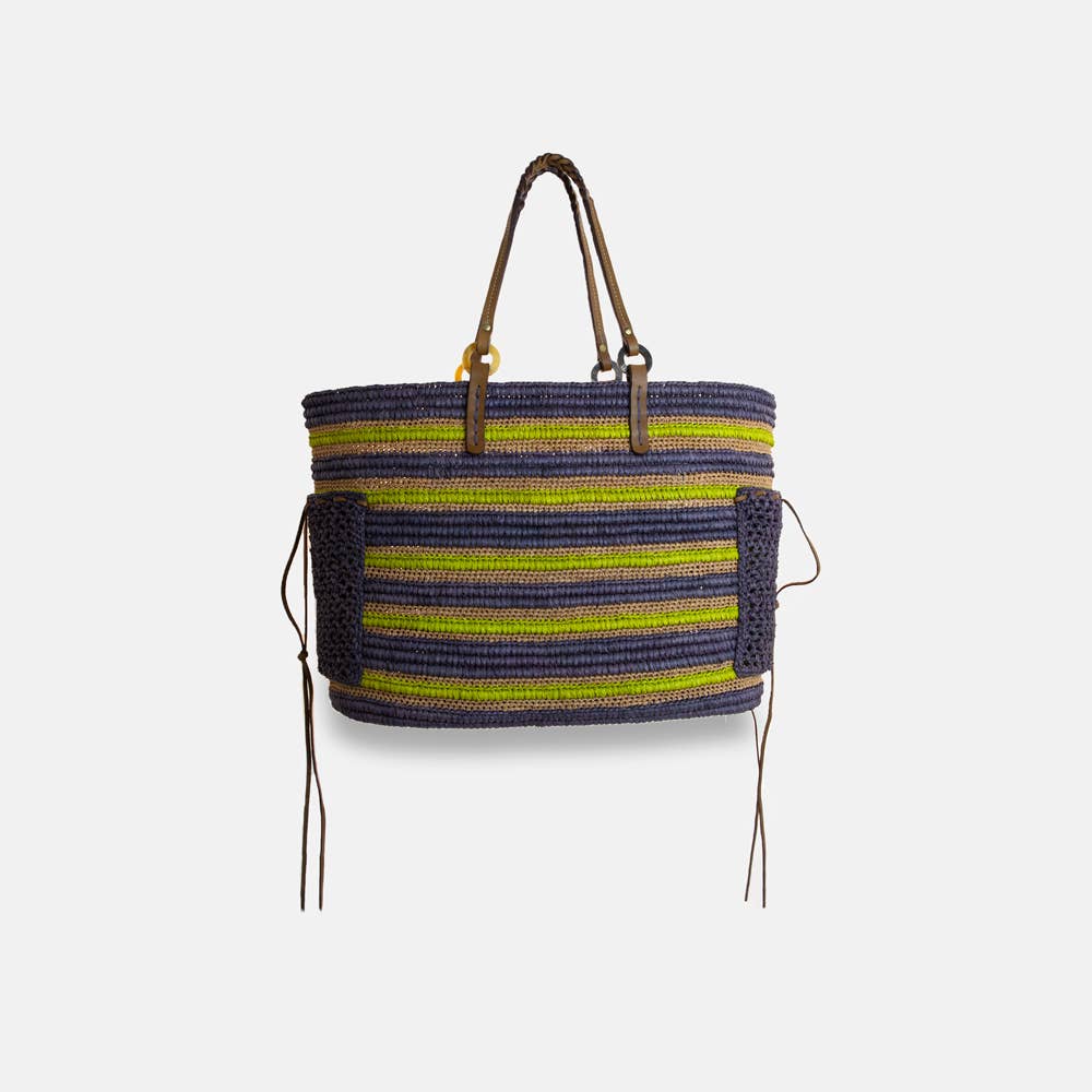 Boris SS22 - Sac en raphia à poignée tressée - Sans-Arcidet