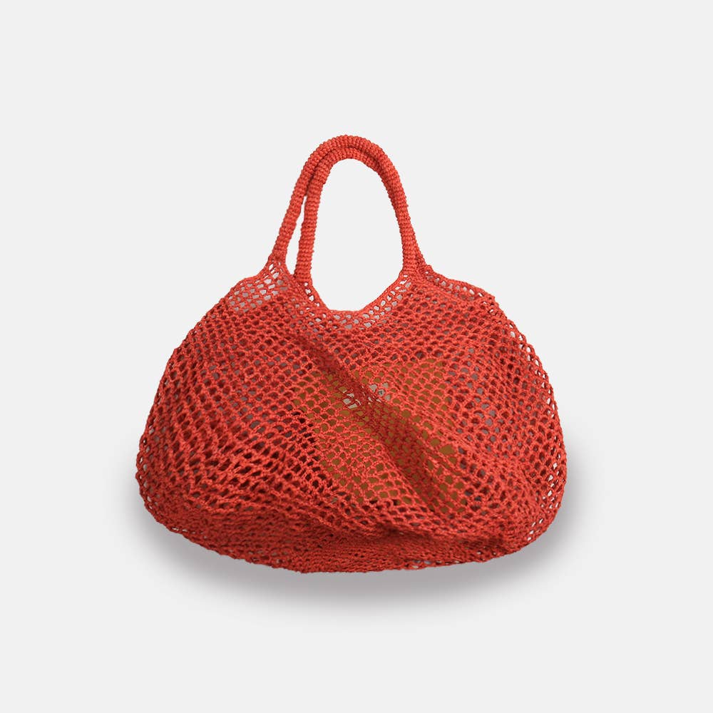 Mamabe SS23 - Sac à bandoulière en raphia ajouré - Sans-Arcidet