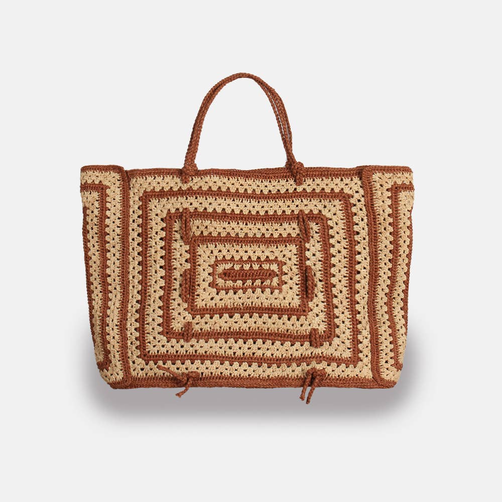Coco SS23 - Sac fourre-tout en raphia bicolore - Sans-Arcidet