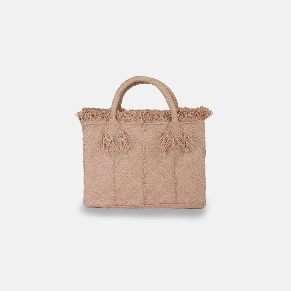 Georges SS22 - Sac rectangulaire uni en raphia - Sans-Arcidet