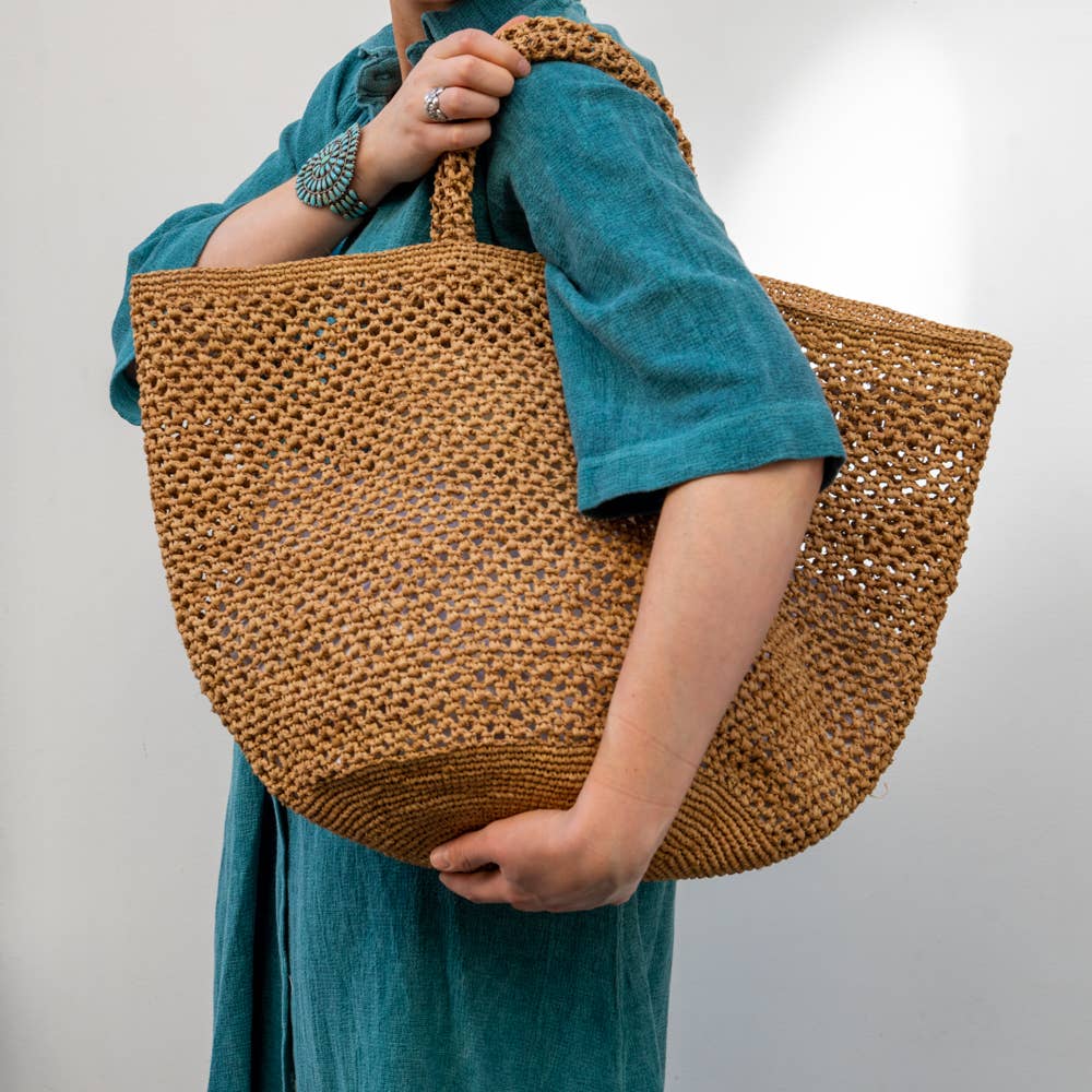 Kapity Lacy SS23 - Panier classique en raphia ajouré - Sans-Arcidet