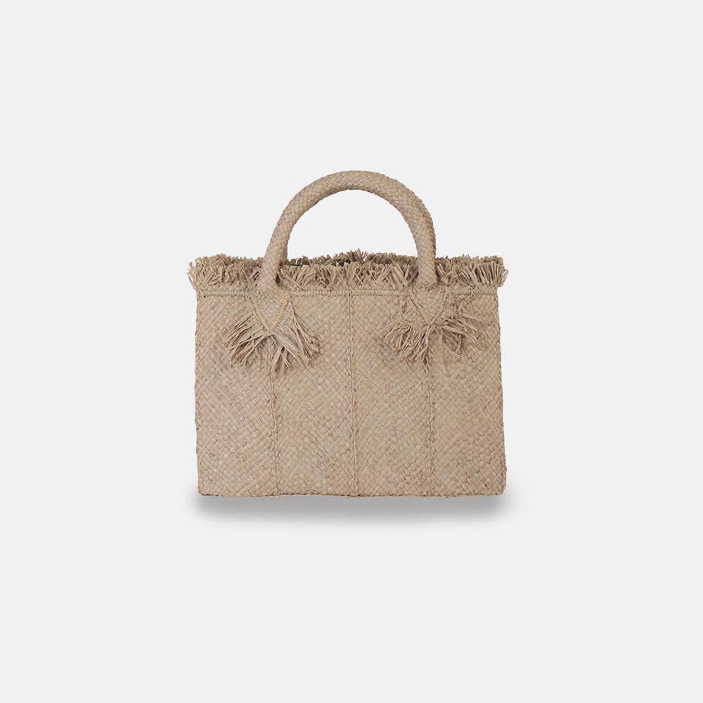 Georges SS22 - Sac rectangulaire uni en raphia - Sans-Arcidet