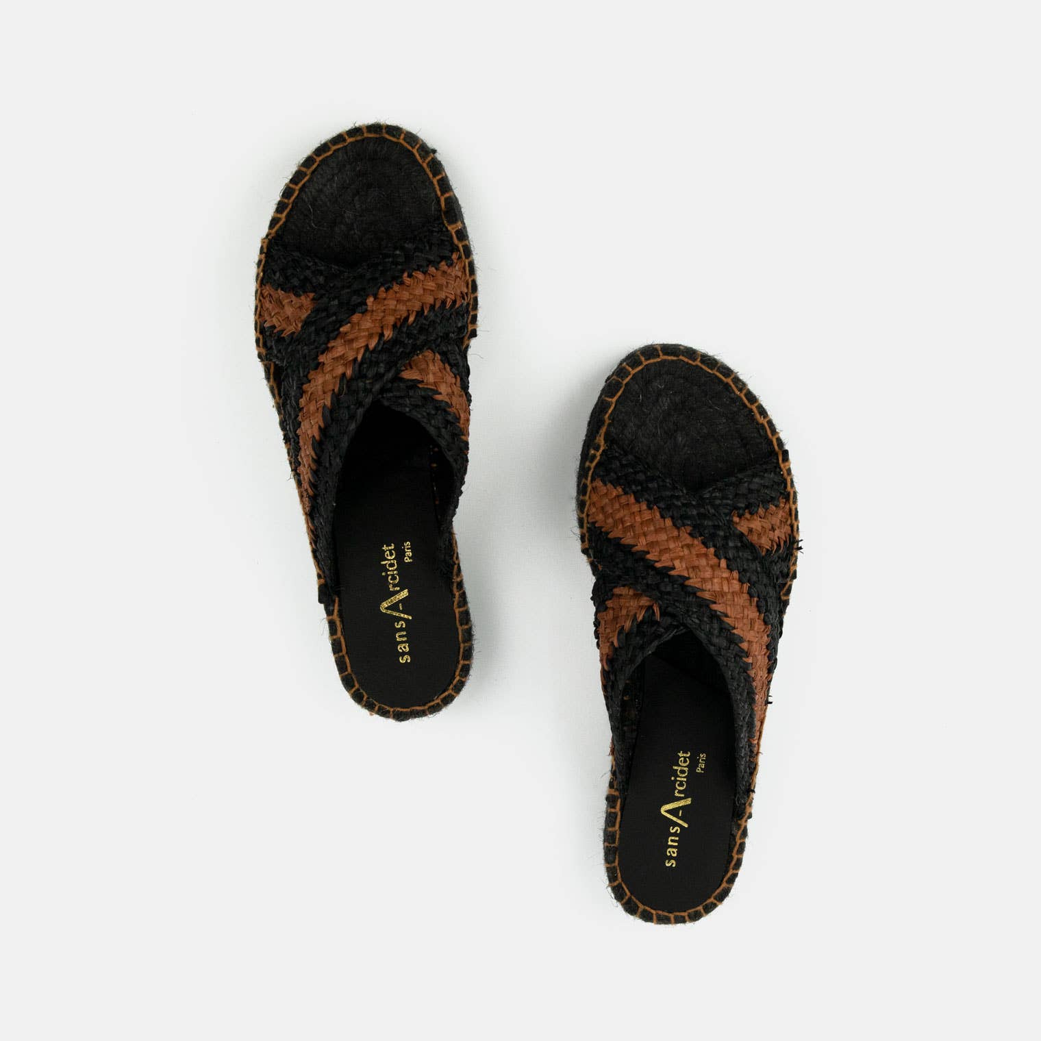 Elton mules- Havane / Noir - Sans-Arcidet