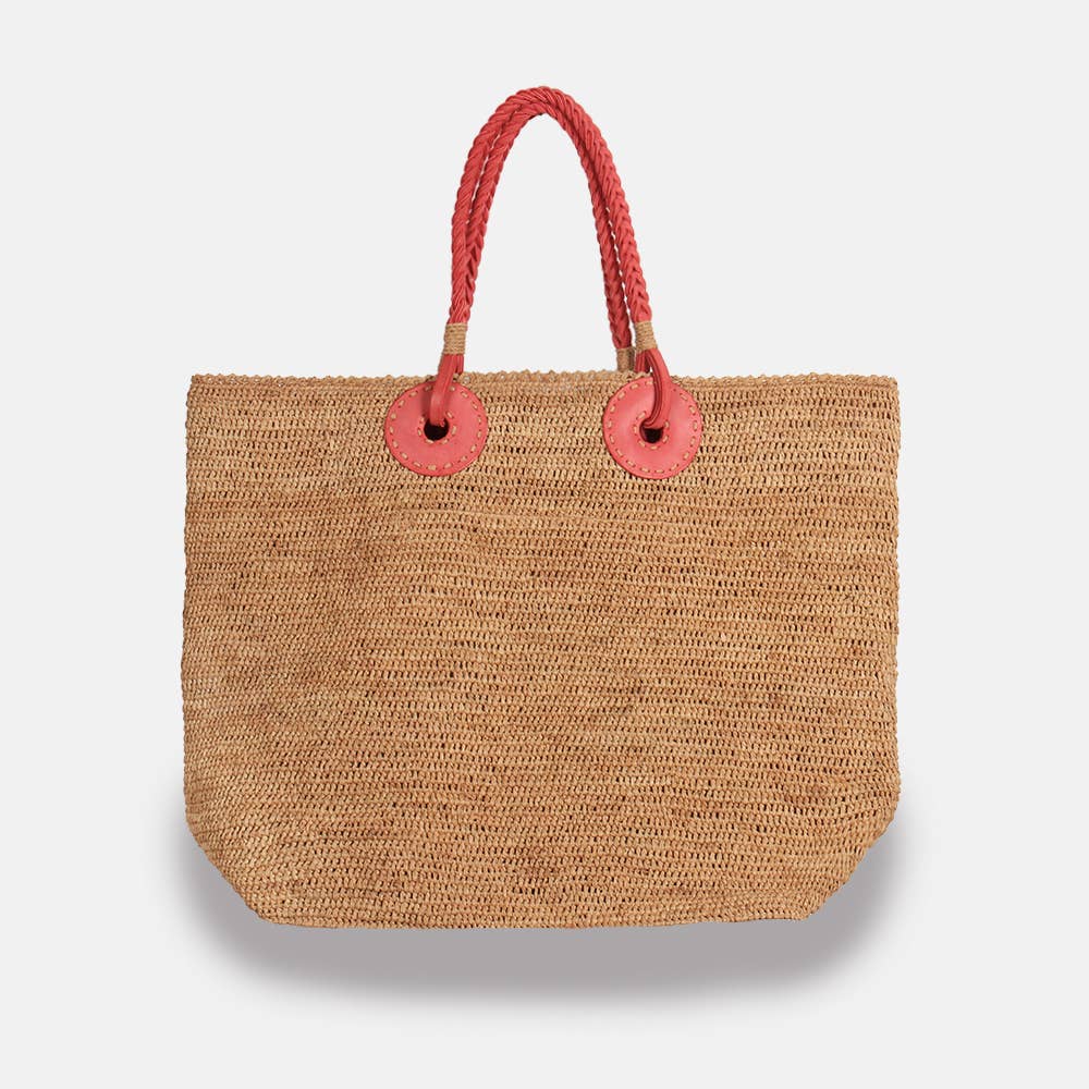 Beby MA-D SS23 - Panier en raphia en maille serrée à poignée tressée - Sans-Arcidet