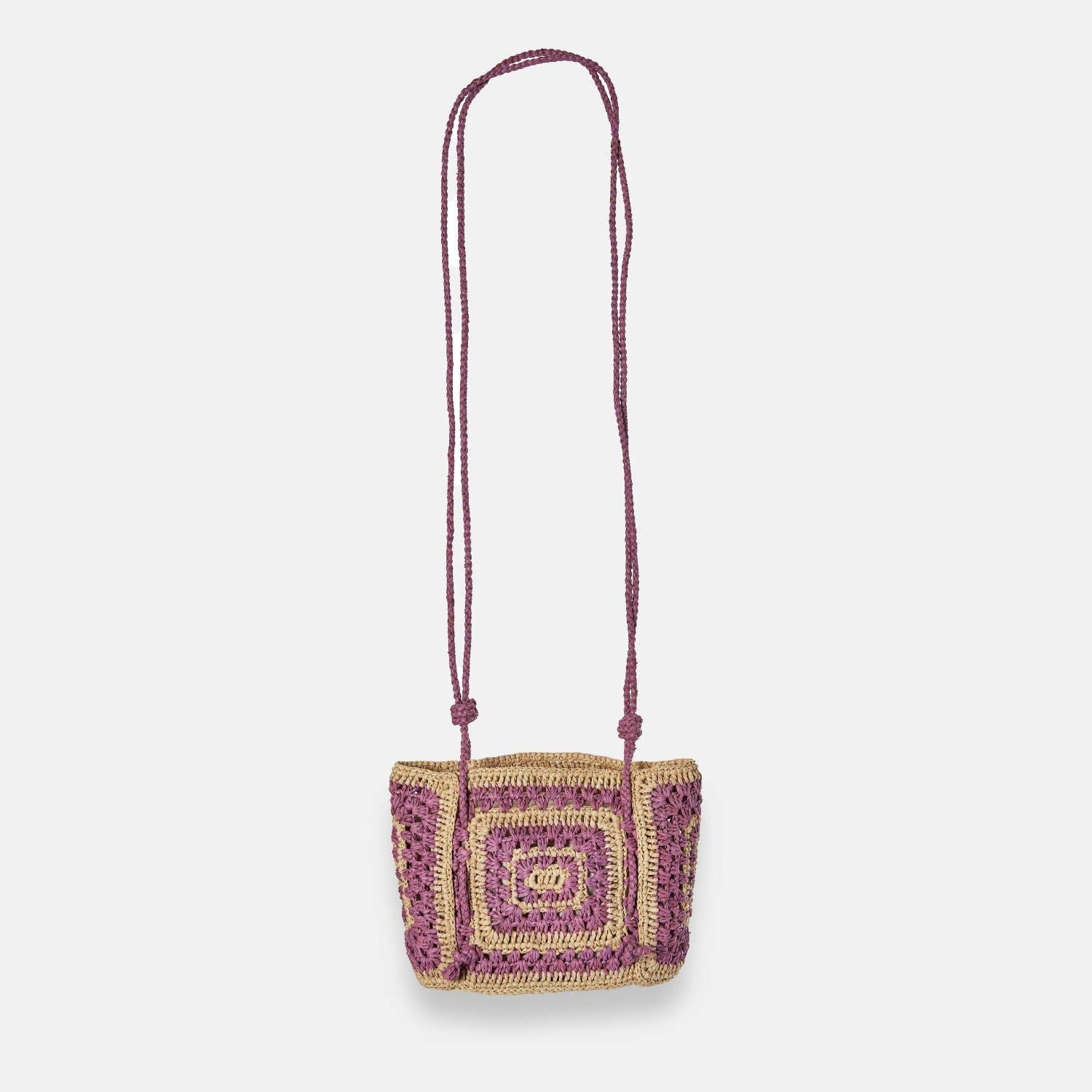 COCO MINI SS24 - Sac à bandoulière bicolore en raphia - Sans-Arcidet