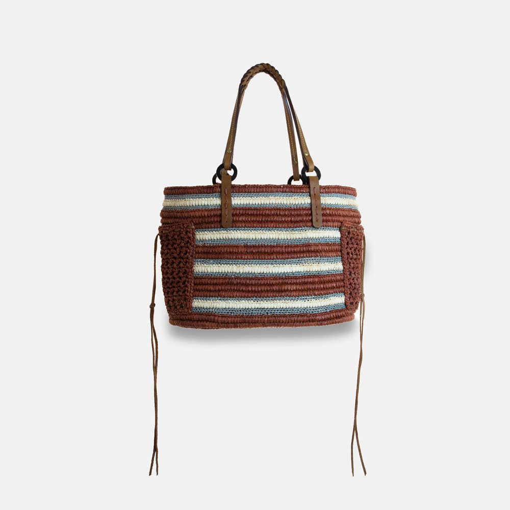 Boris SS22 - Sac en raphia à poignée tressée - Sans-Arcidet