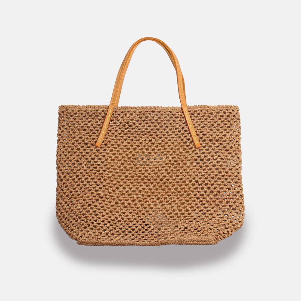 Beby Lacy SS23 - Panier classique en raphia ajouré - Sans-Arcidet