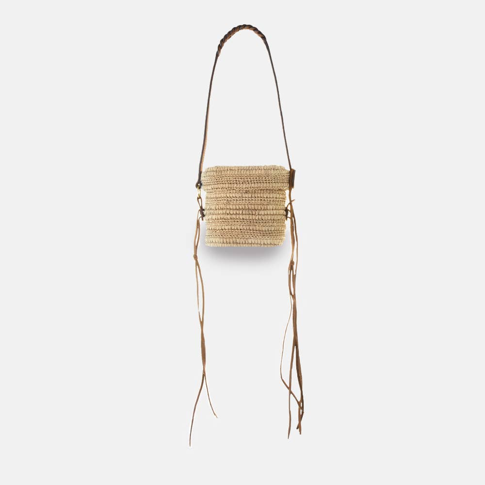 Boris SS23- Sac en raphia à poignée tressée - Sans-Arcidet