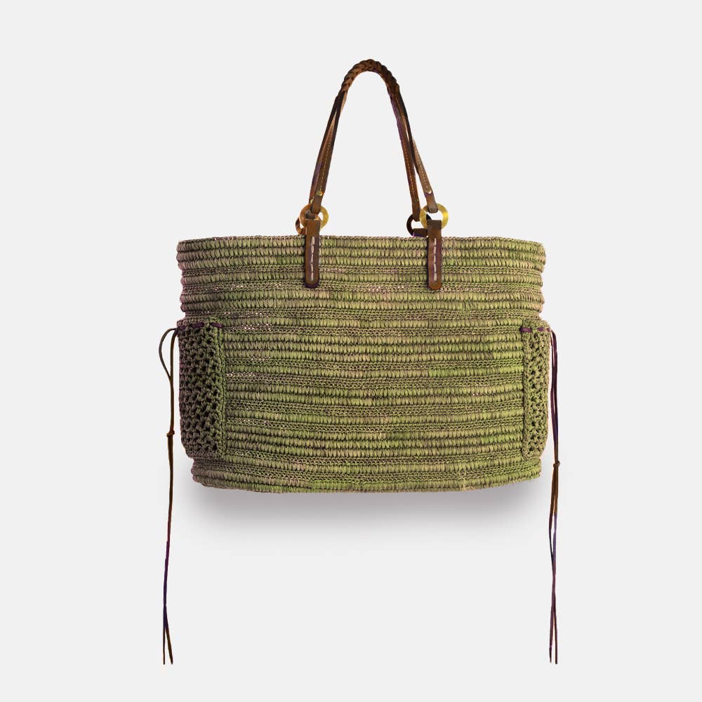 Boris SS23- Sac en raphia à poignée tressée - Sans-Arcidet