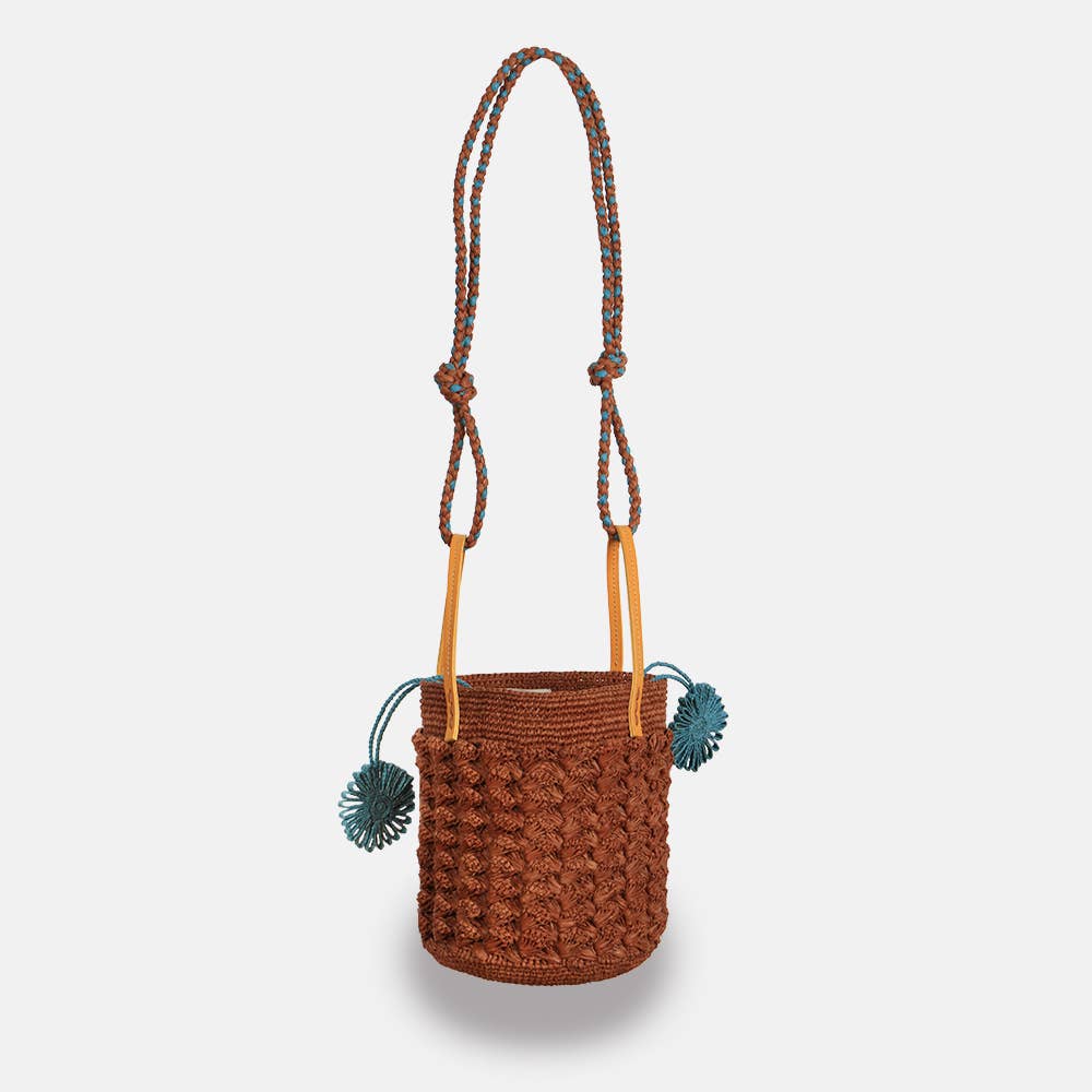 Boby - Sac seau en raphia à bretelles tressées - Sans-Arcidet