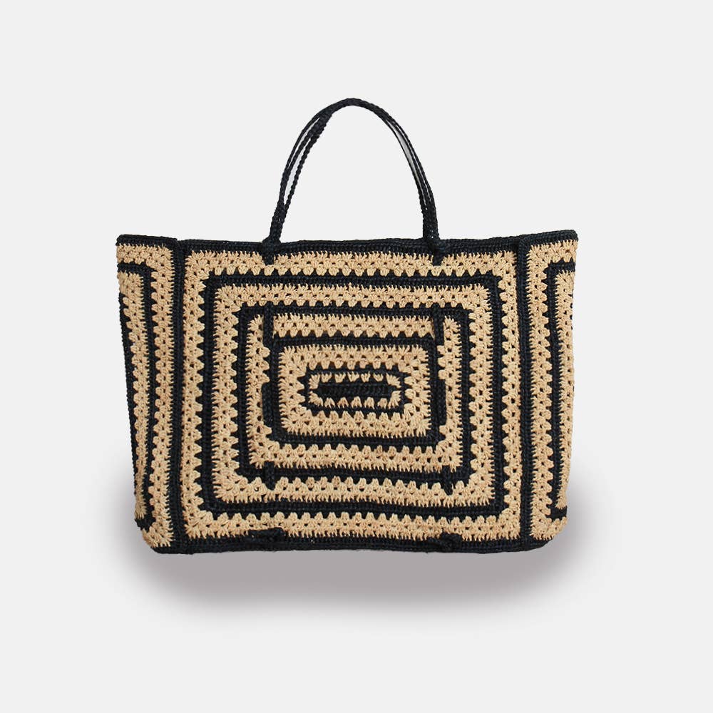 Coco SS23 - Sac fourre-tout en raphia bicolore - Sans-Arcidet