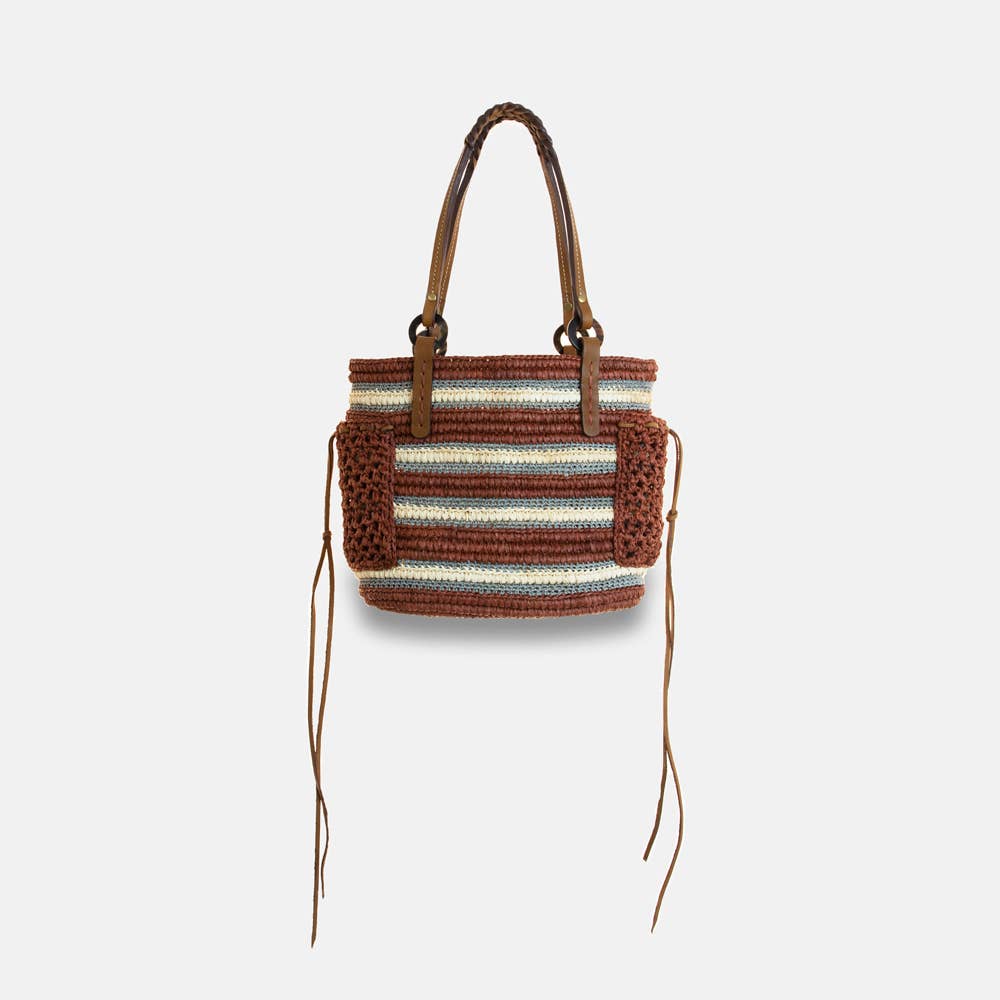 Boris SS22 - Sac en raphia à poignée tressée - Sans-Arcidet