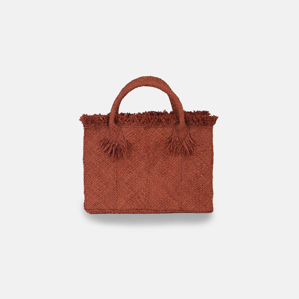 Georges SS22 - Sac rectangulaire uni en raphia - Sans-Arcidet