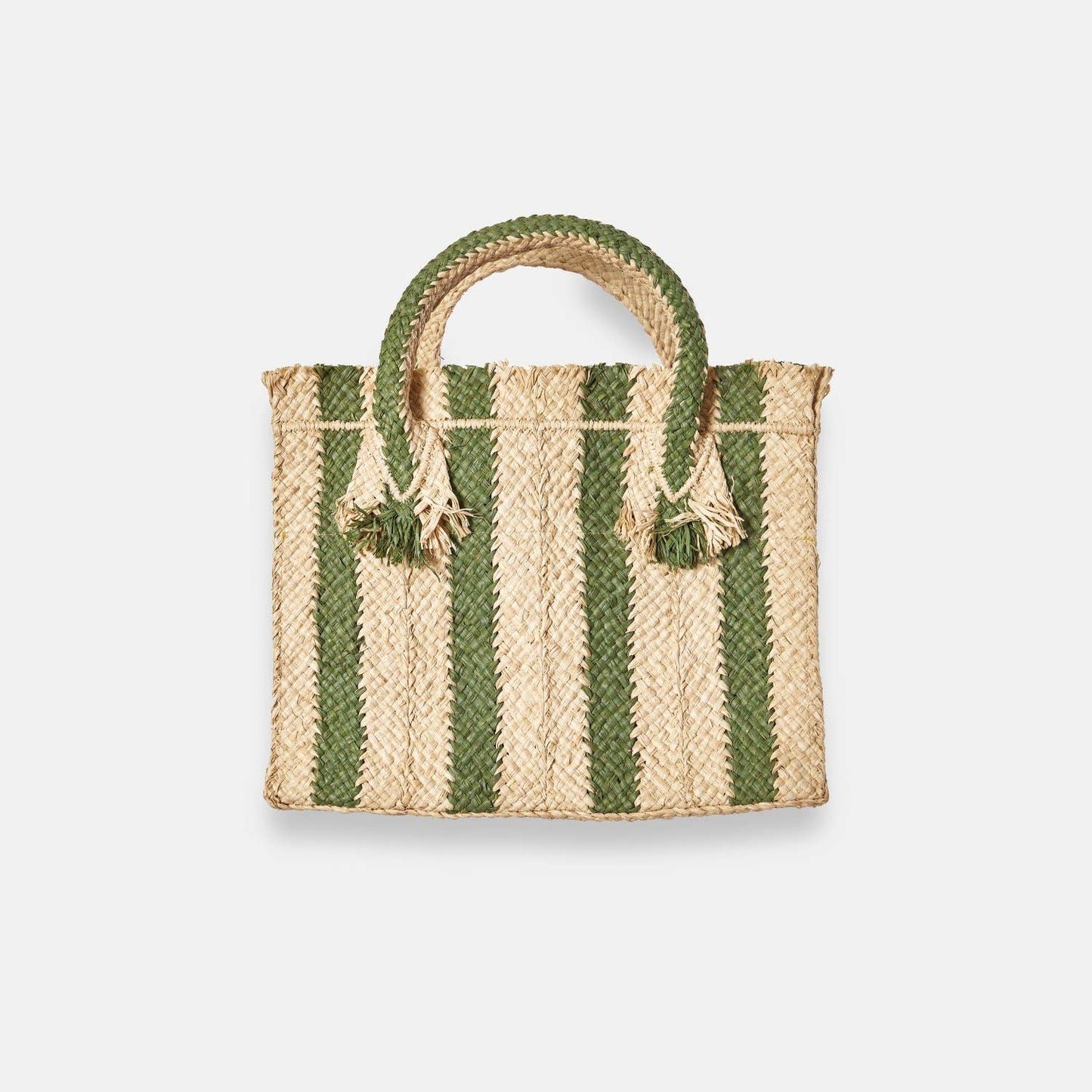 GEORGES STRIPED SS24 - Sac fourre-tout carré en raphia - Sans-Arcidet