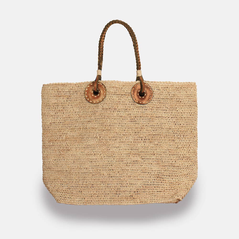 Beby MA-D SS23 - Panier en raphia en maille serrée à poignée tressée - Sans-Arcidet