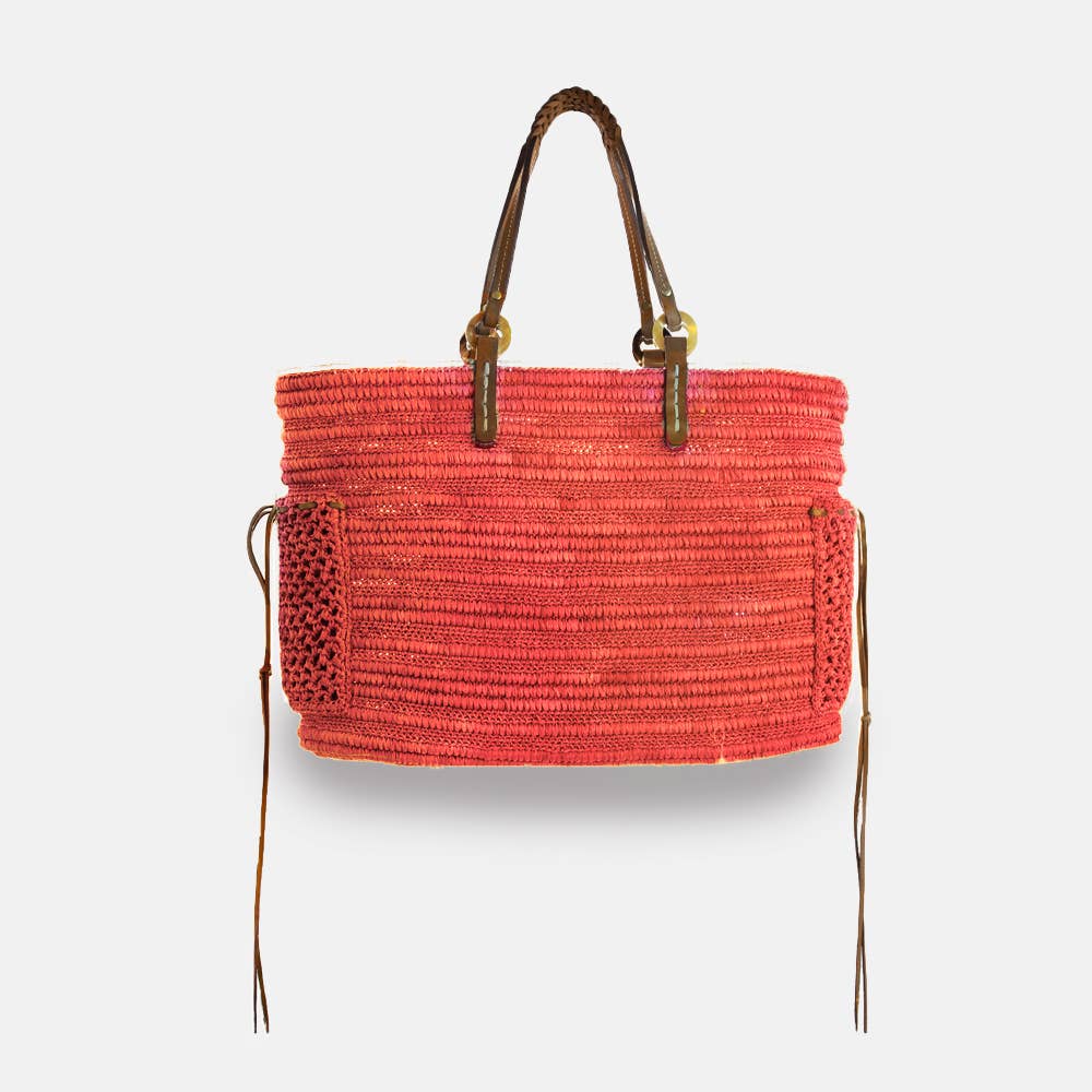 Boris SS23- Sac en raphia à poignée tressée - Sans-Arcidet