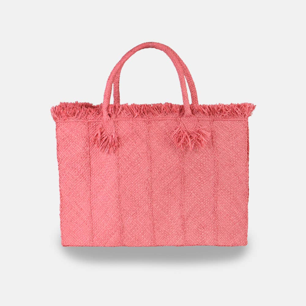 Georges SS22 - Sac rectangulaire uni en raphia - Sans-Arcidet