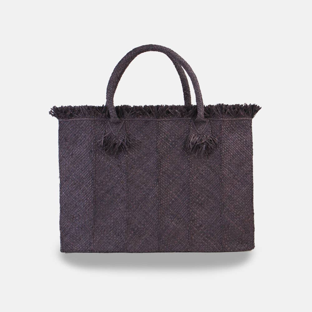 Georges SS22 - Sac rectangulaire uni en raphia - Sans-Arcidet