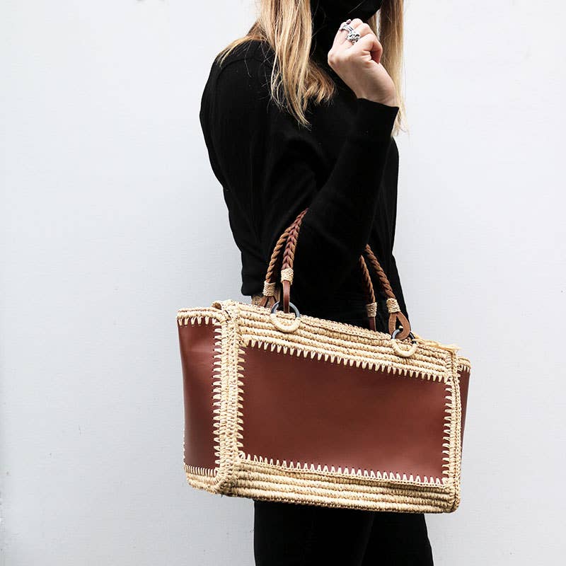Barnabe - Sac en raphia et cuir - Sans-Arcidet
