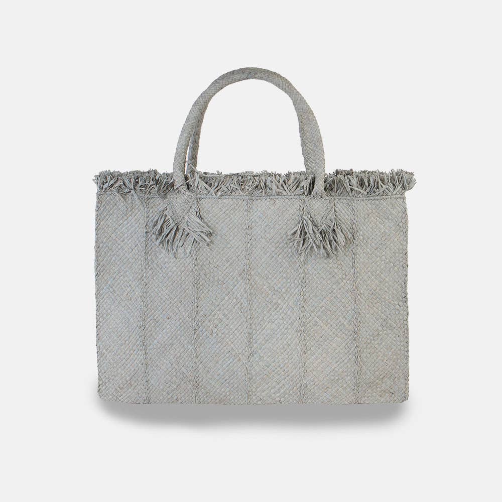 Georges SS22 - Sac rectangulaire uni en raphia - Sans-Arcidet
