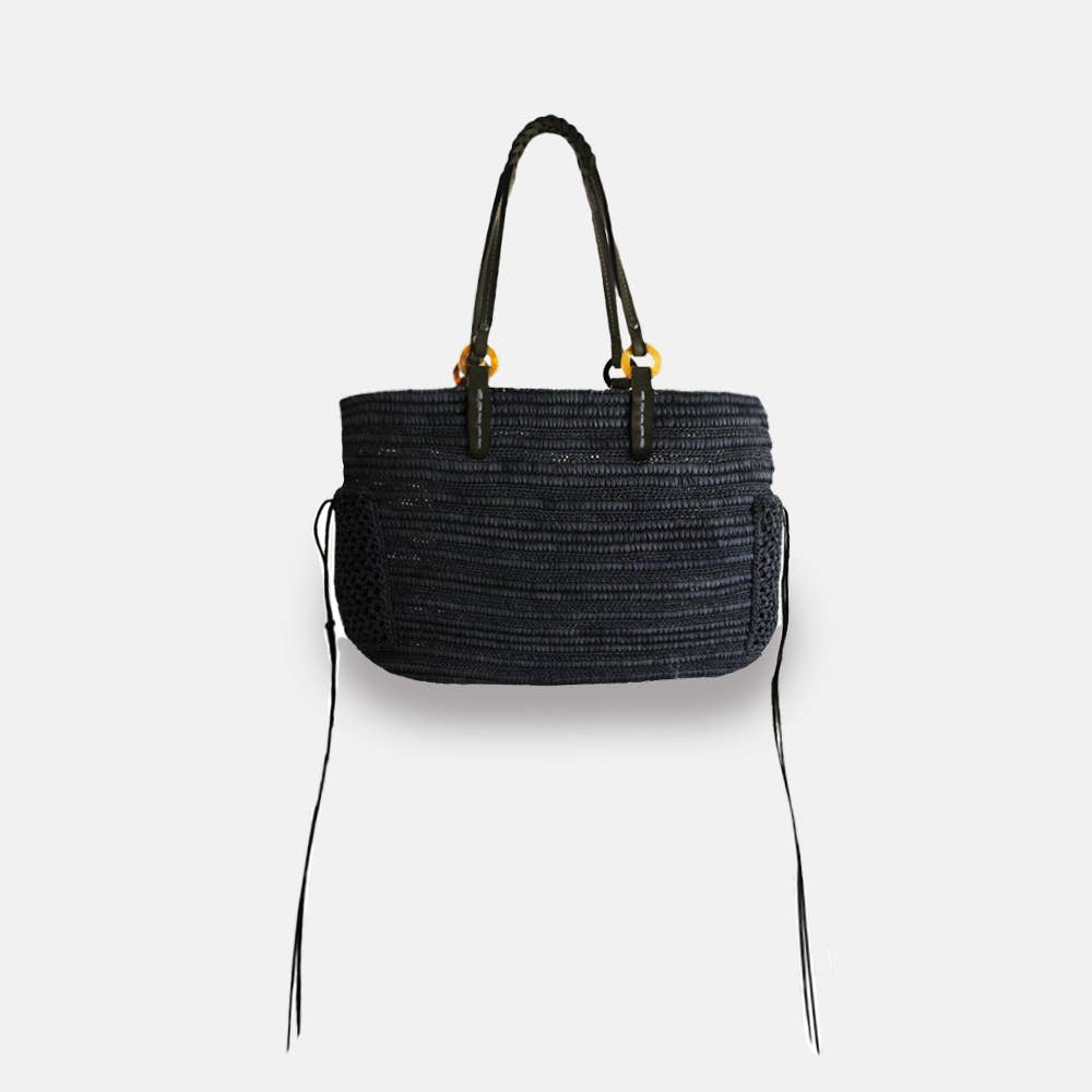 Boris SS23- Sac en raphia à poignée tressée - Sans-Arcidet