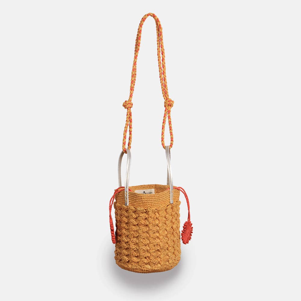 Boby - Sac seau en raphia à bretelles tressées - Sans-Arcidet