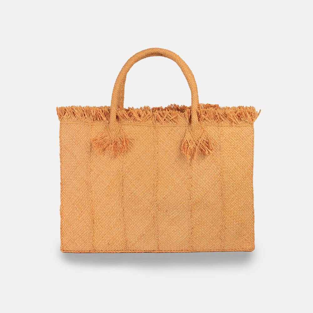 Georges SS22 - Sac rectangulaire uni en raphia - Sans-Arcidet