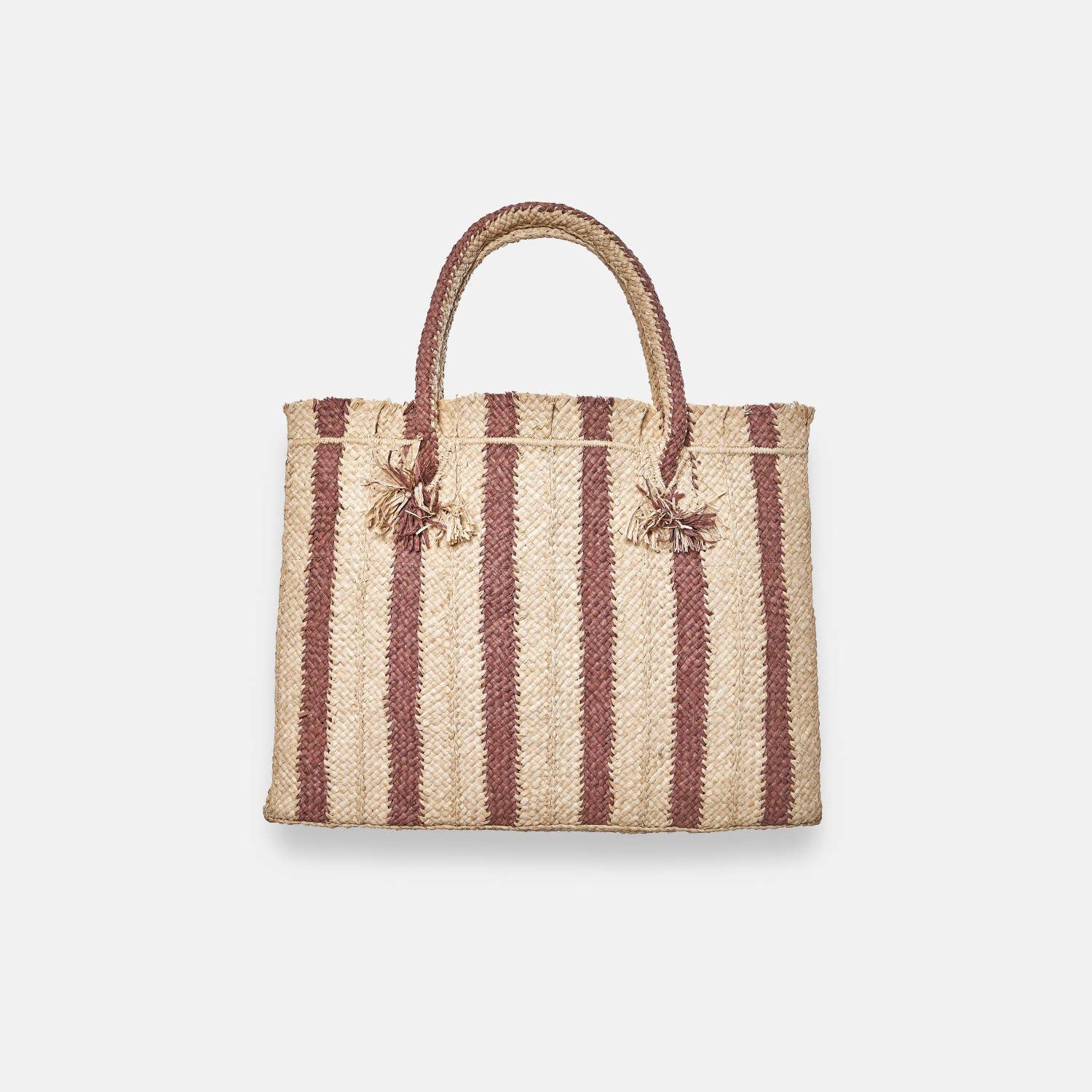 GEORGES STRIPED SS24 - Sac fourre-tout carré en raphia - Sans-Arcidet