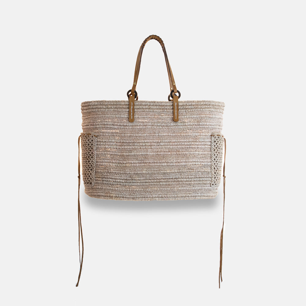 Boris SS22 - Sac en raphia à poignée tressée - Sans-Arcidet