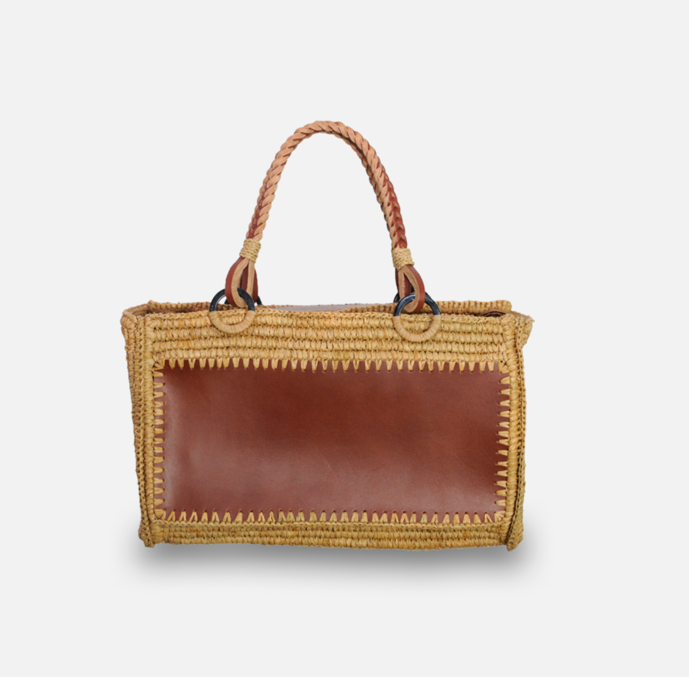 Barnabe - Sac en raphia et cuir - Sans-Arcidet