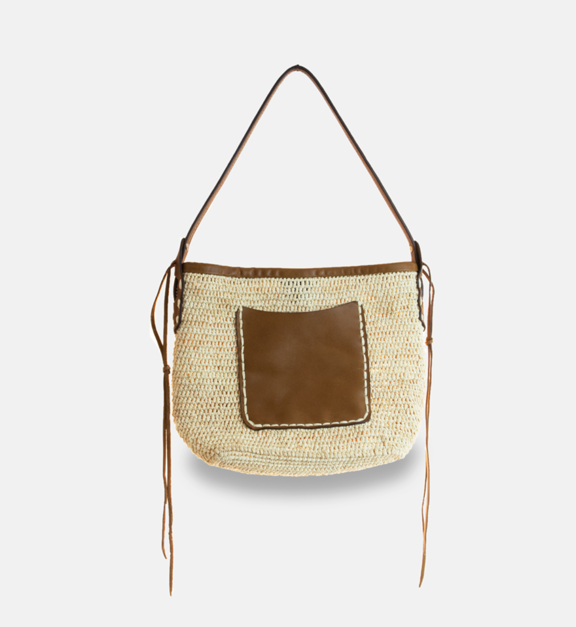 Ralph SS25 - Sac fourre-tout en raphia avec poches plaquées