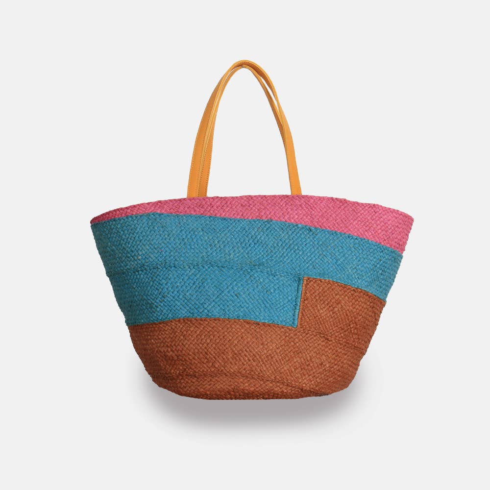 Miami SS23 - Sac fourre-tout en raphia tricolore - Sans-Arcidet