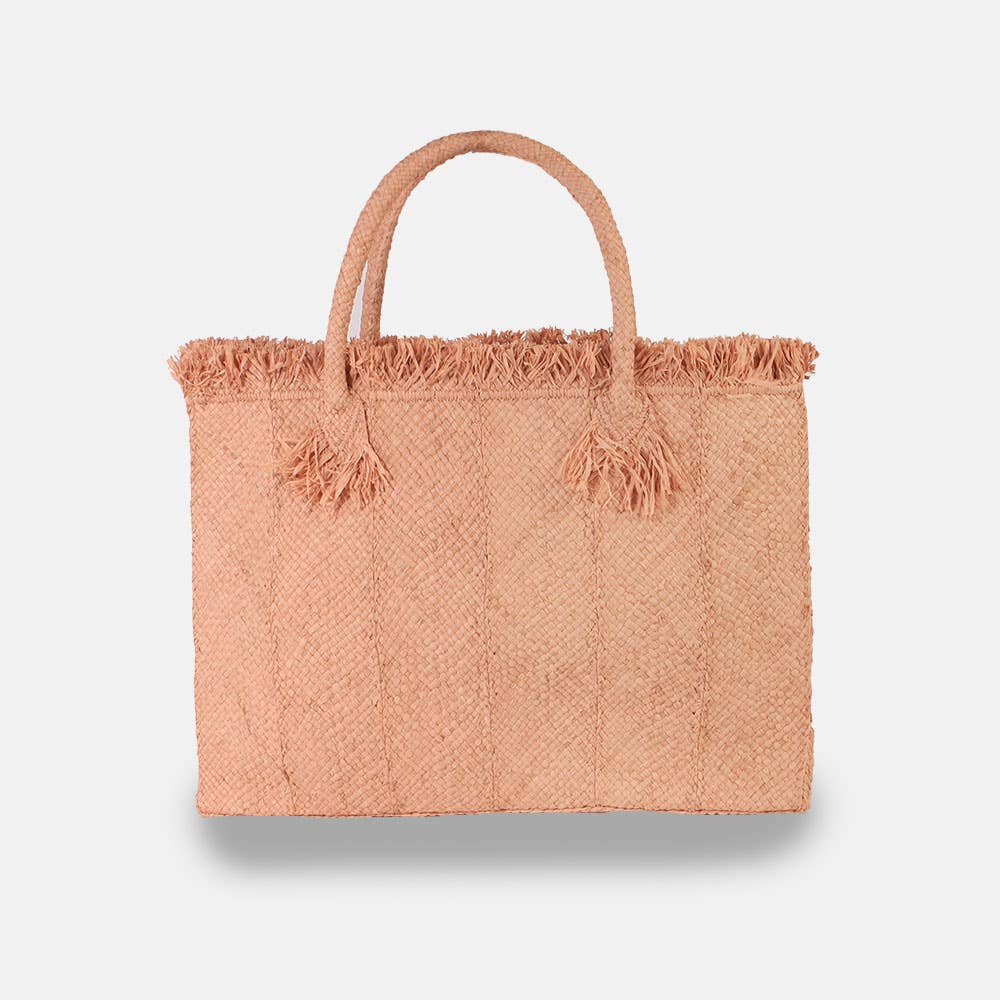 Georges SS22 - Sac rectangulaire uni en raphia - Sans-Arcidet