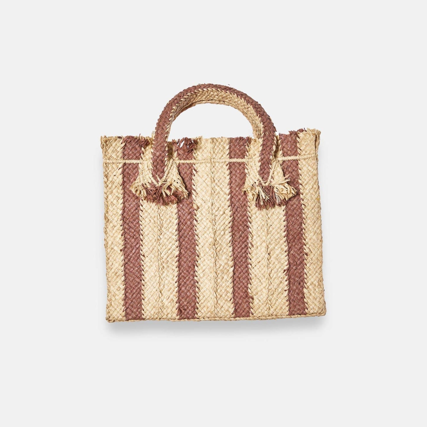 GEORGES STRIPED SS24 - Sac fourre-tout carré en raphia - Sans-Arcidet