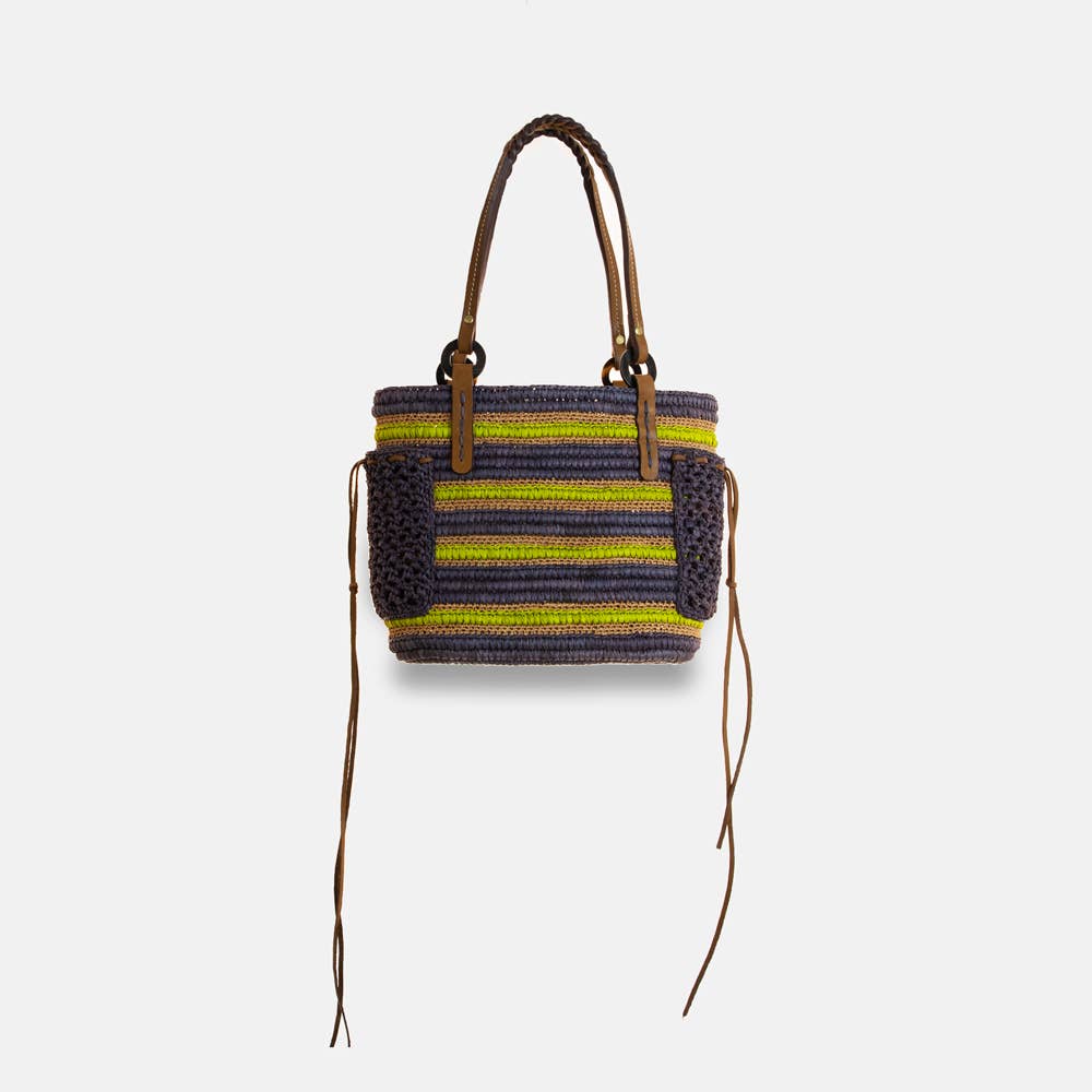 Boris SS22 - Sac en raphia à poignée tressée - Sans-Arcidet