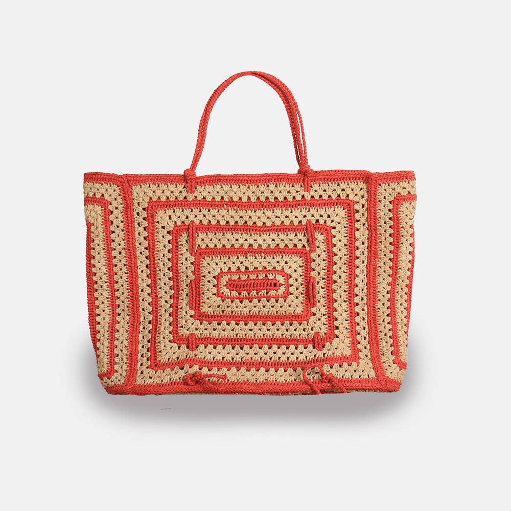 Coco SS23 - Sac fourre-tout en raphia bicolore - Sans-Arcidet