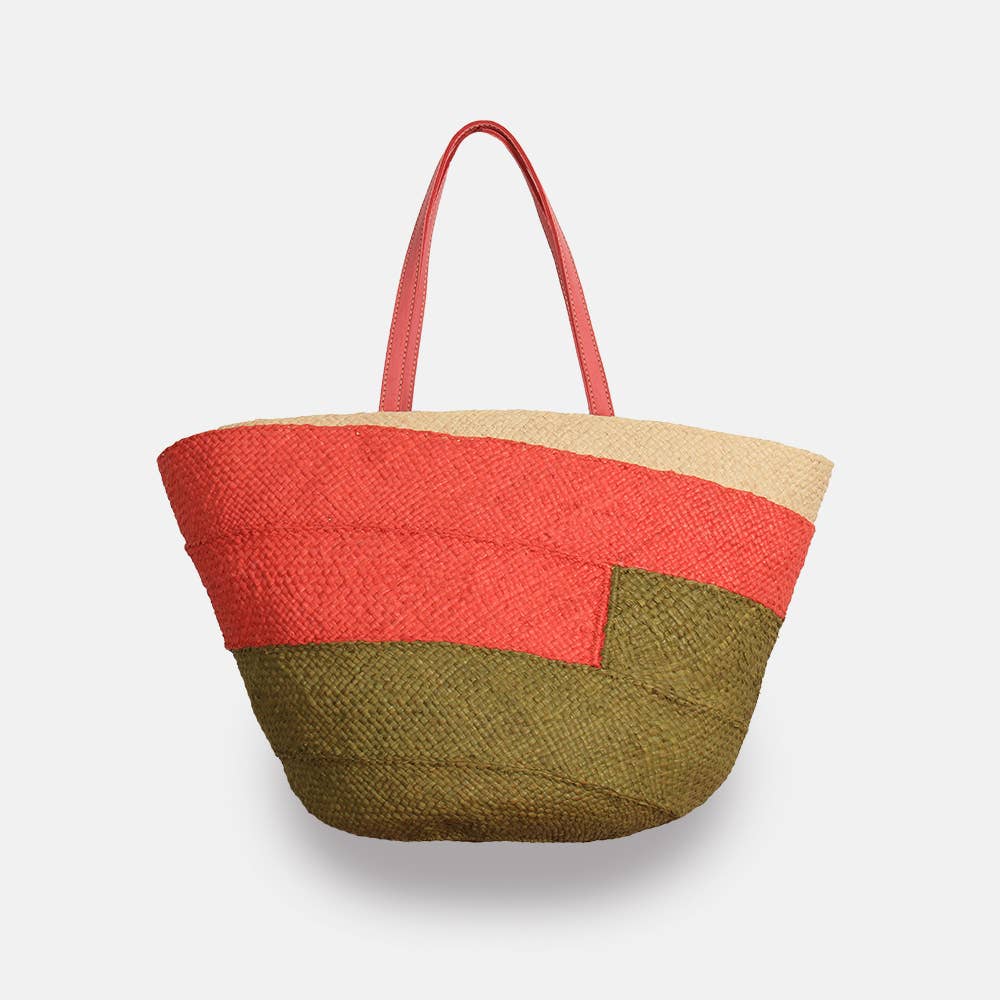 Miami SS23 - Sac fourre-tout en raphia tricolore - Sans-Arcidet