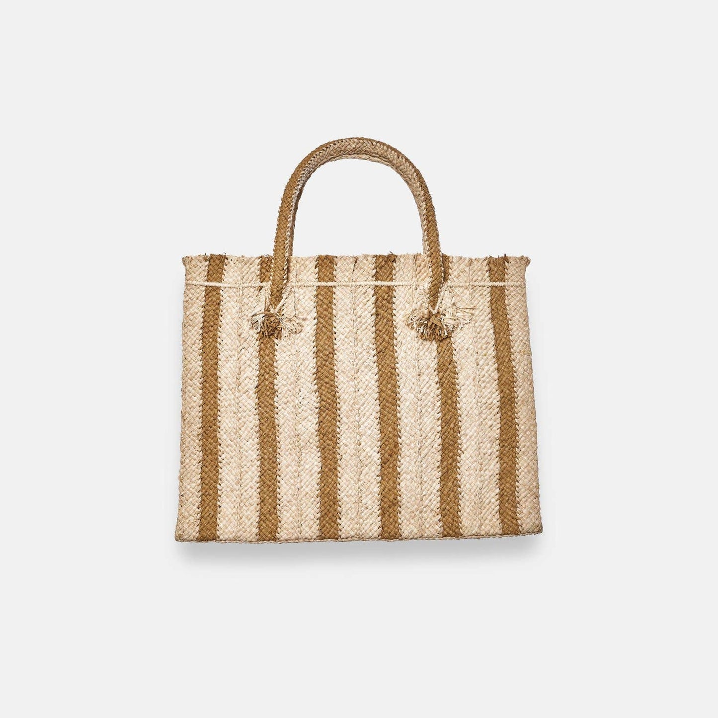 GEORGES STRIPED SS24 - Sac fourre-tout carré en raphia - Sans-Arcidet