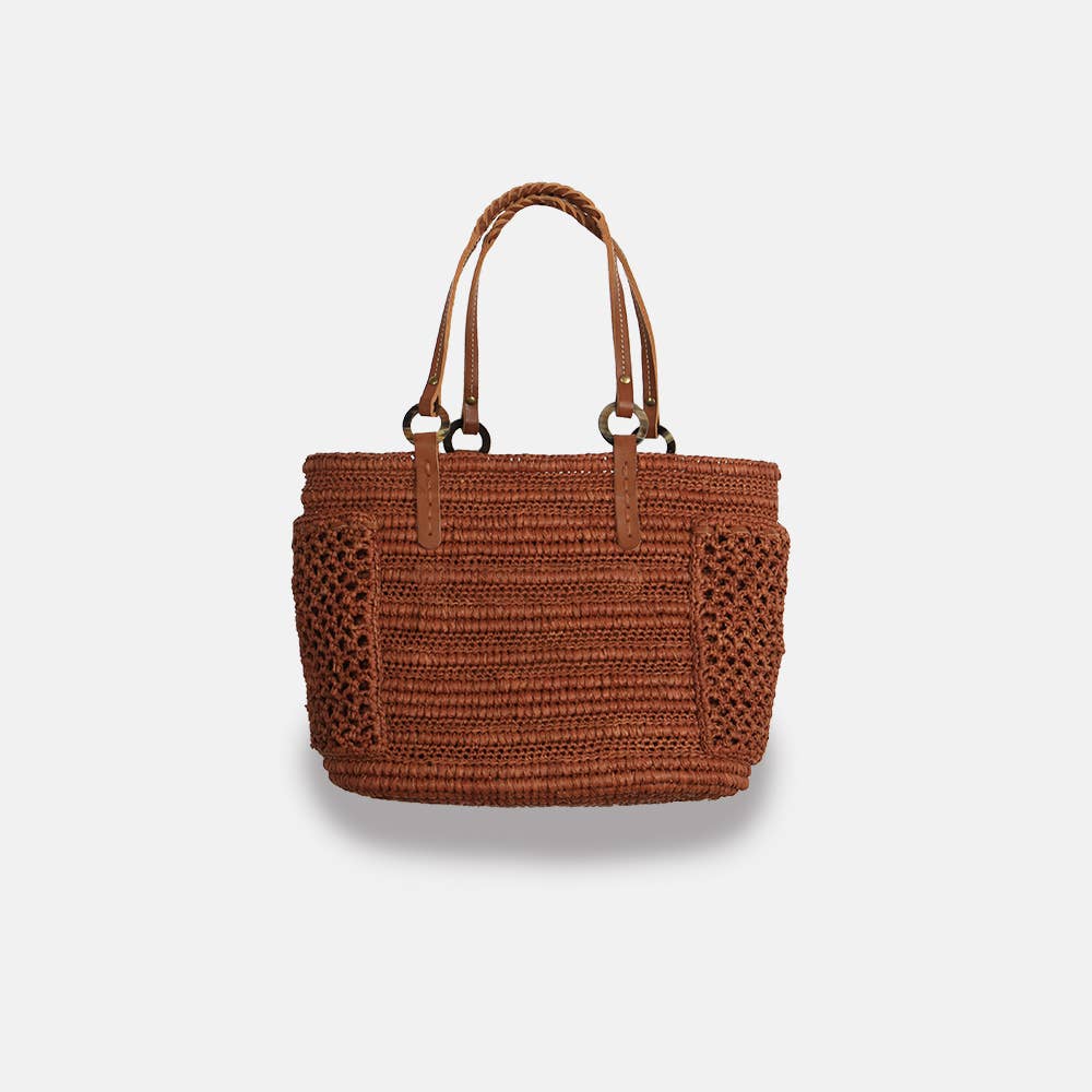 Boris SS23- Sac en raphia à poignée tressée - Sans-Arcidet