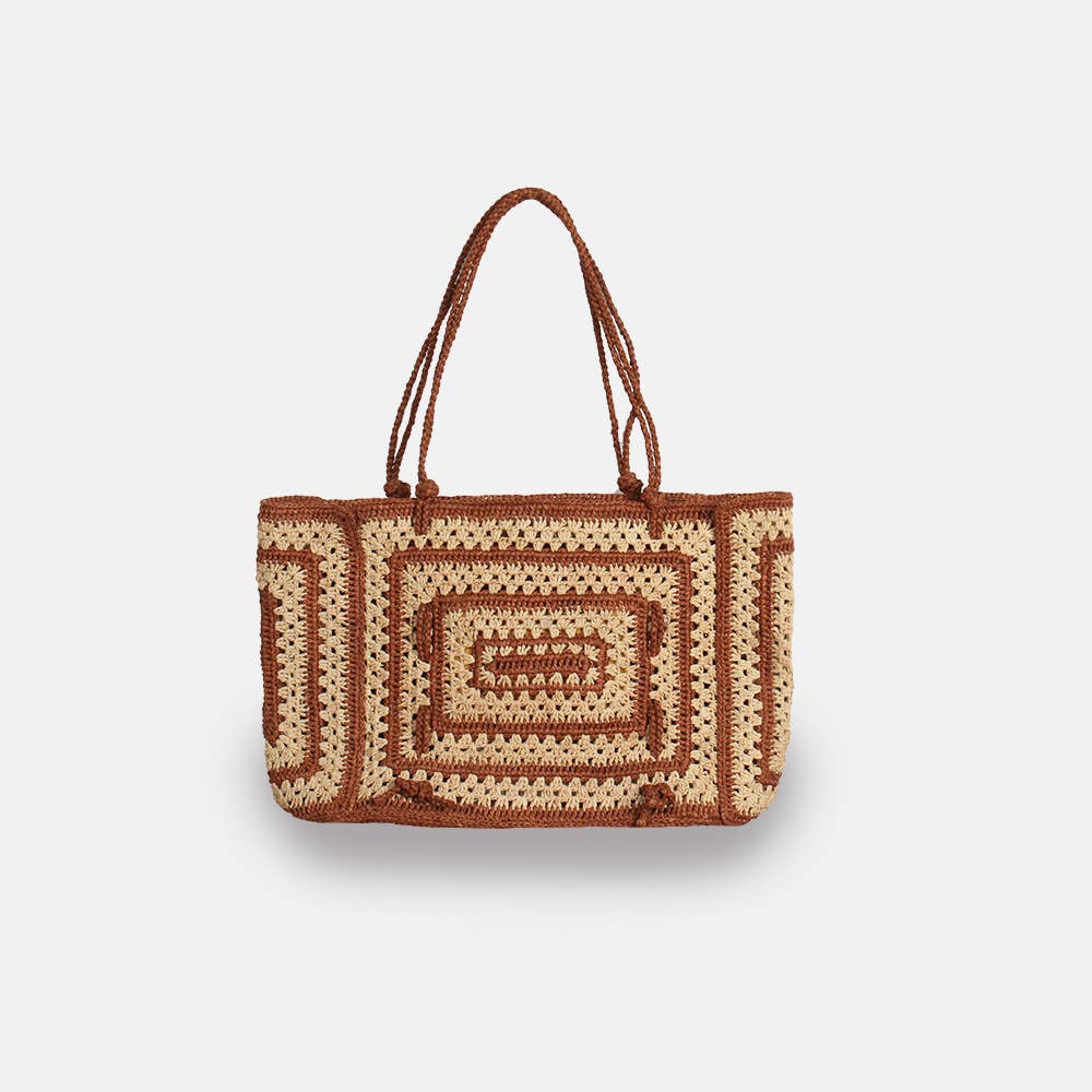 Coco SS23 - Sac fourre-tout en raphia bicolore - Sans-Arcidet