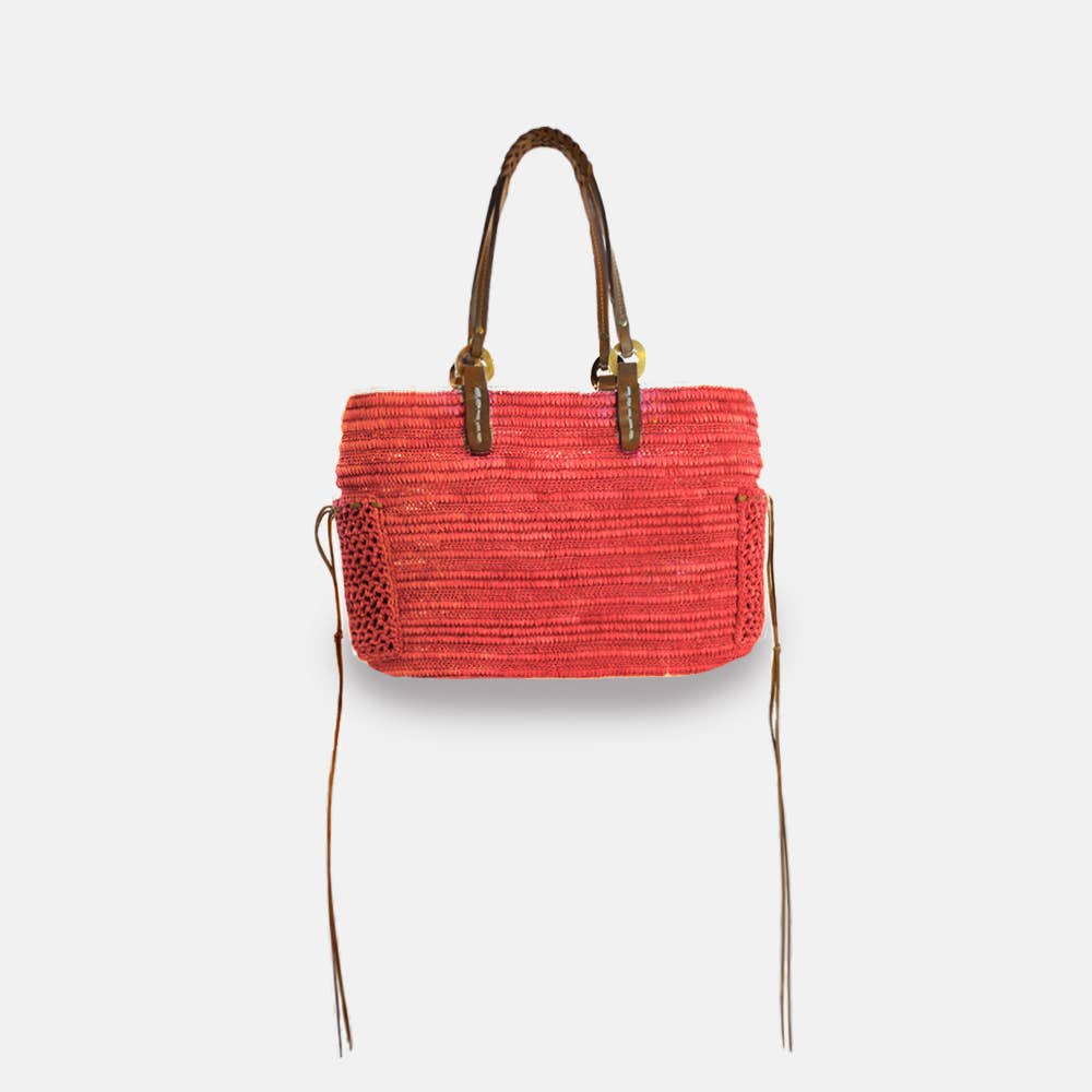 Boris SS23- Sac en raphia à poignée tressée - Sans-Arcidet