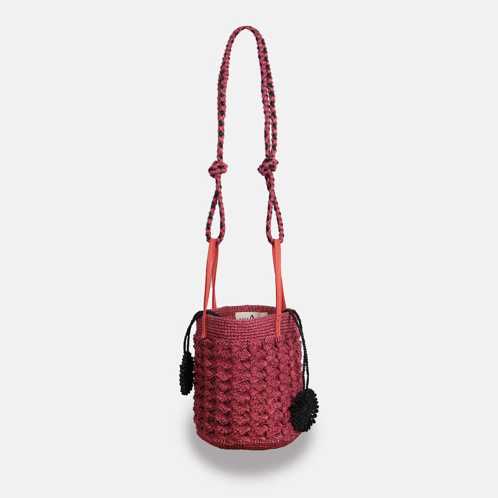 Boby - Sac seau en raphia à bretelles tressées - Sans-Arcidet