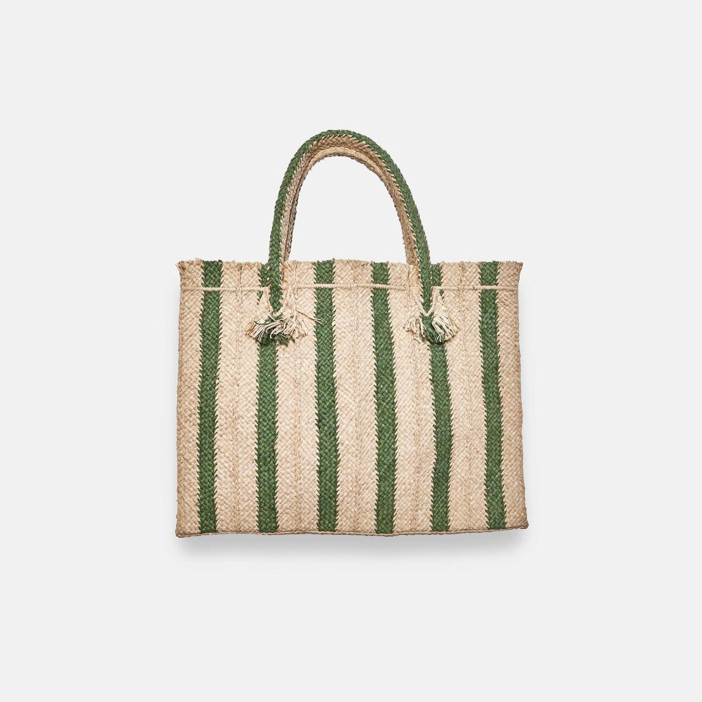 GEORGES STRIPED SS24 - Sac fourre-tout carré en raphia - Sans-Arcidet