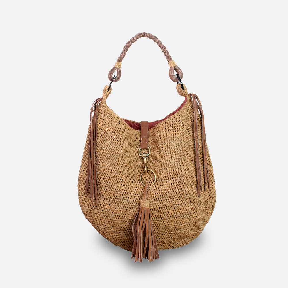 Sasha - High-end raffia city bag with handle