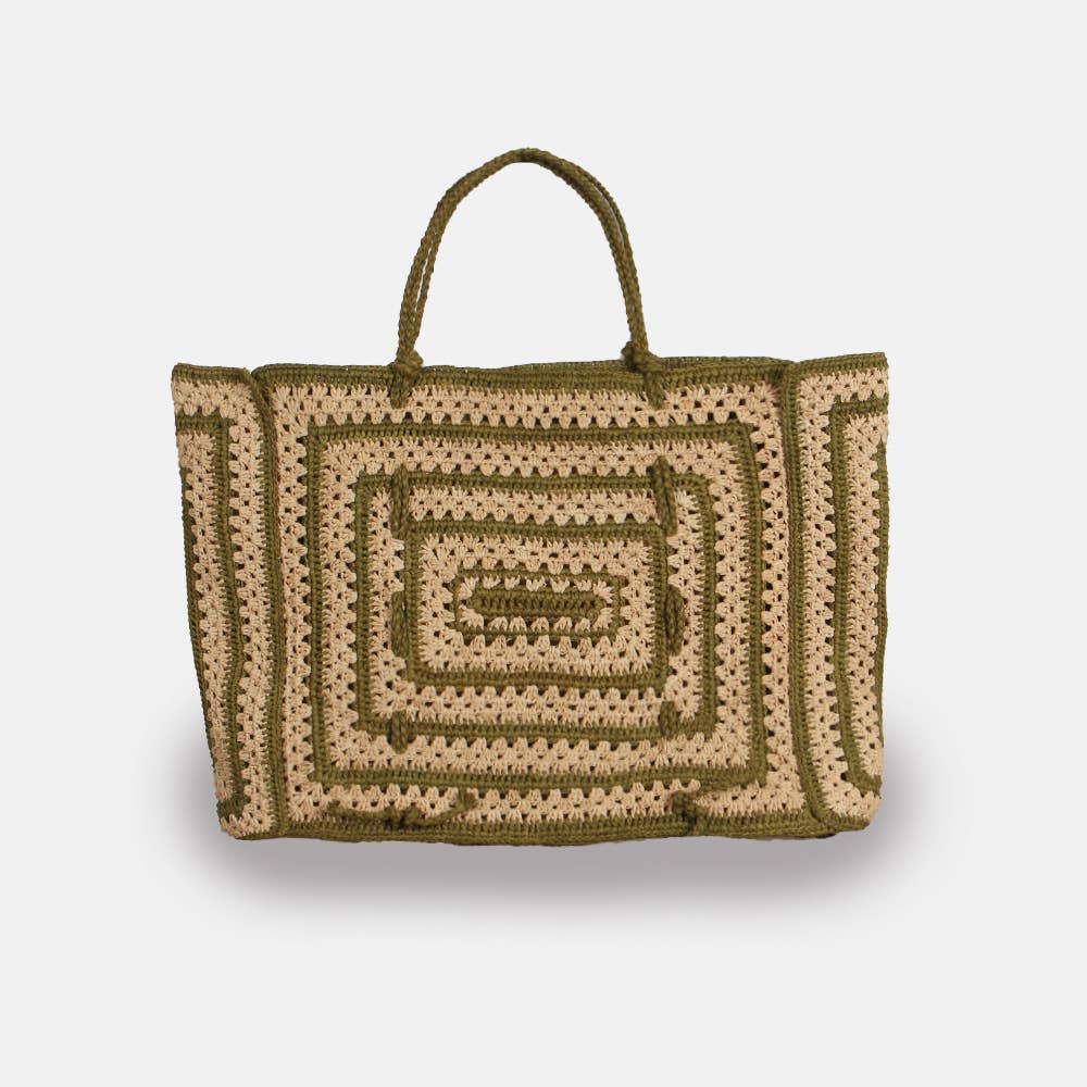 Coco SS23 - Sac fourre-tout en raphia bicolore - Sans-Arcidet