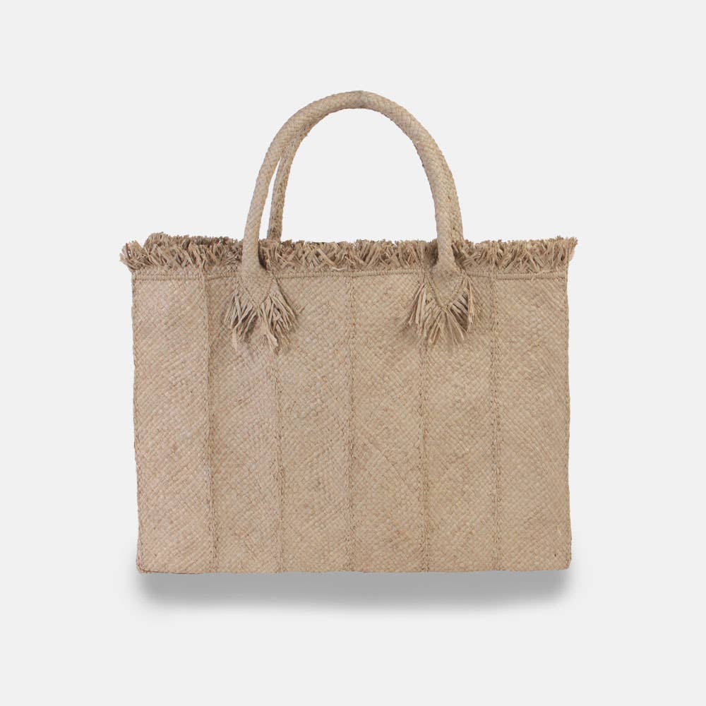Georges SS22 - Sac rectangulaire uni en raphia - Sans-Arcidet