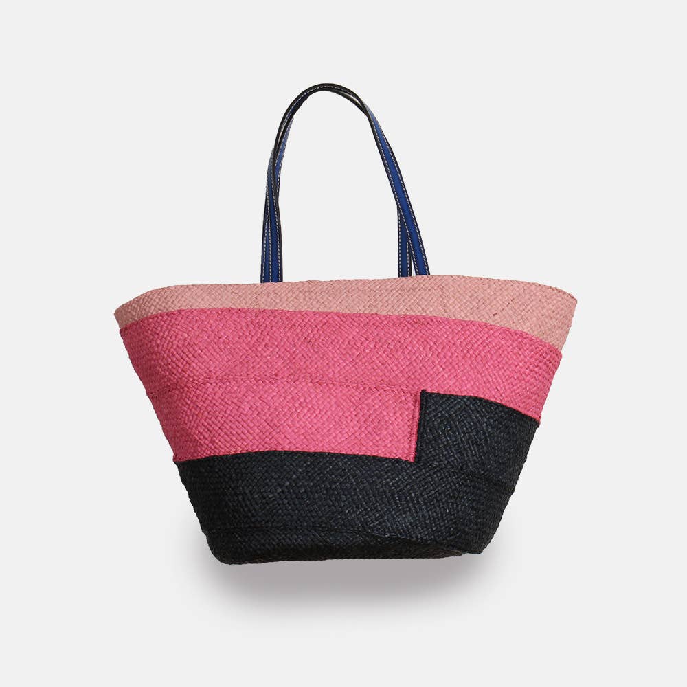 Miami SS23 - Sac fourre-tout en raphia tricolore - Sans-Arcidet