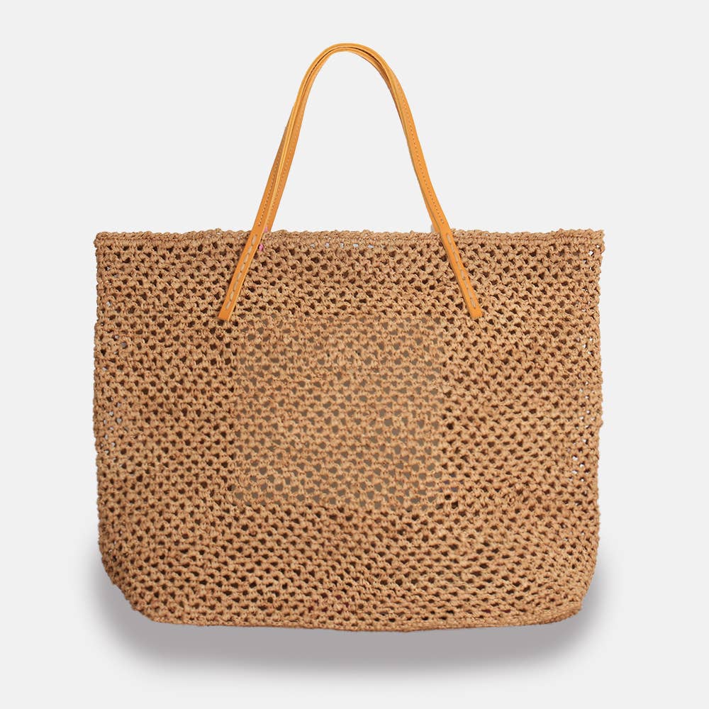 Beby Lacy SS23 - Panier classique en raphia ajouré - Sans-Arcidet